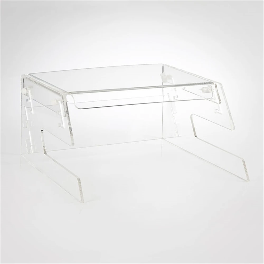 Height Adjustable Clear Acrylic Monitor Stand With Keyboard Tray Buy