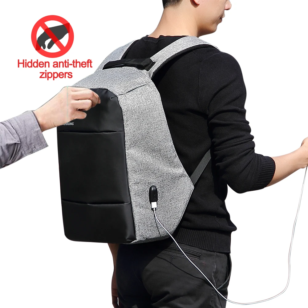 laptop backpack lock zippers anti theft