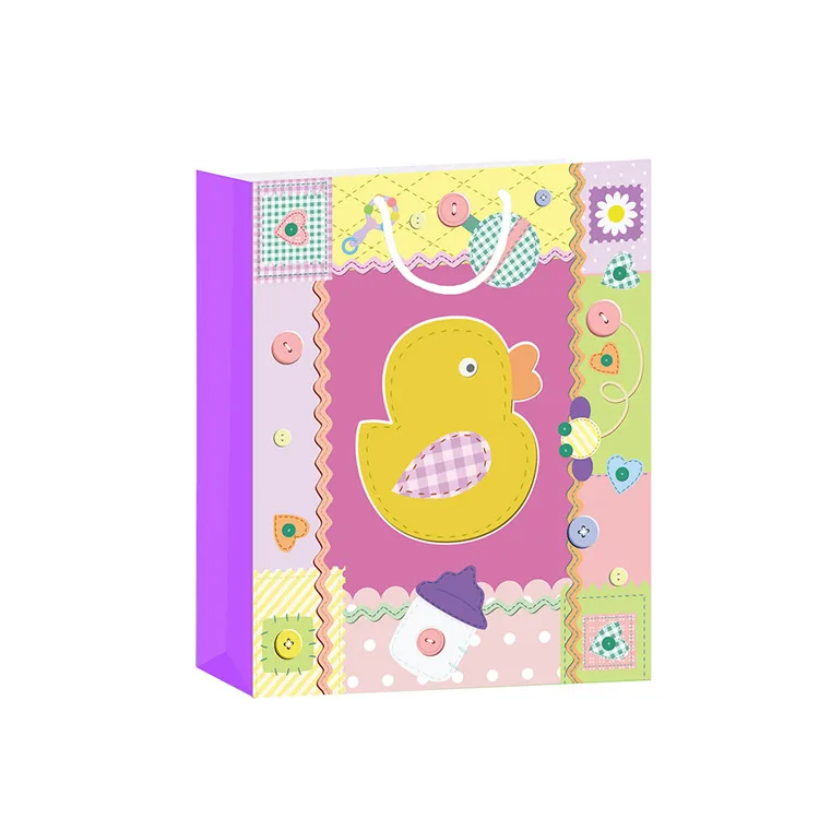 Promotional Heavy-Duty Embossing Colorful Craft Shopping Paper Gift Bag