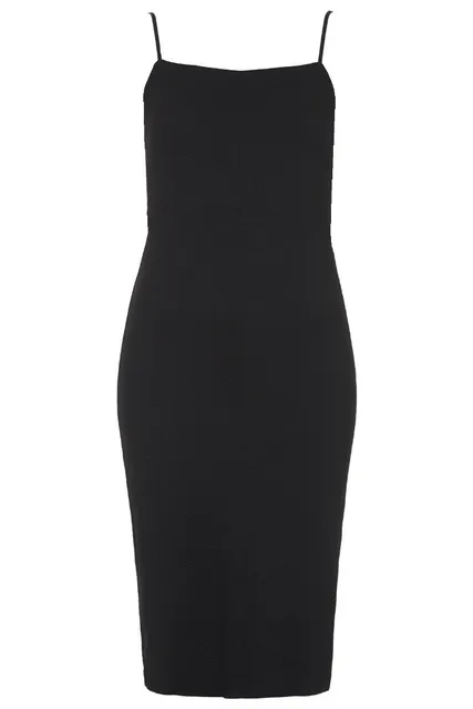 black spaghetti strap bodycon dress