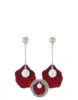 ER149 ZM fashion korean style pearl red petalage drop earrings