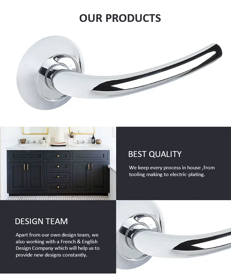 Fancy Hardware Items Internal White Round Door Lever Handles Balcony ...