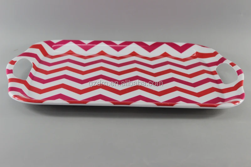 Colorful Melamine Serving Tray , Plastic Tray 18inch