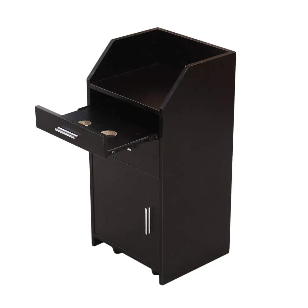 Multi-fuctional Black Beauty Salon Rolling Storage Trolley Cart by Coldcedar | Mobile Hairdressing Cabinet Trolley with 2 Drawers - Home/Office File Cabinet 15.7" L x 13.7" W x 31.8" H