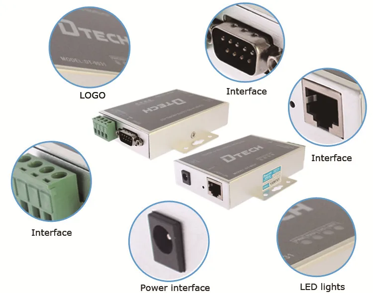 Dtech Serial Port Rs232 Rs485 Rs422 To Ethernet Server Converter ...