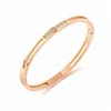 MECYLIFE Cubic Zircon Bangle Stainless Steel Oval Women's Valentine Bracelet