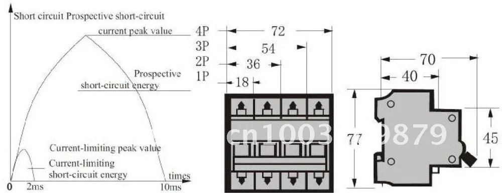 3P 20A 400V~ 50/60HZ Transparent case Mini Circuit breaker MCB safety breakers 