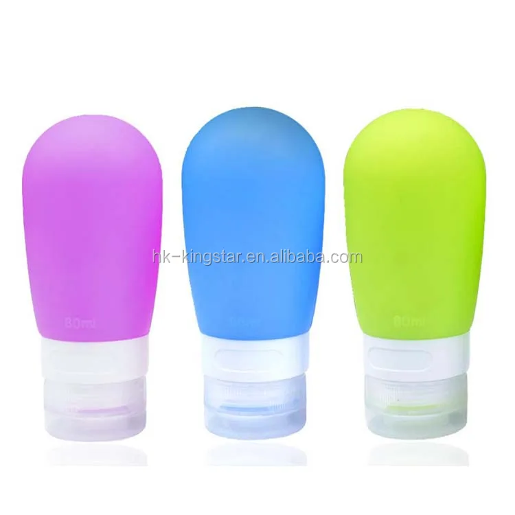 Custom Logo 3OZ Silicone Travel  Bottle and container Set for Liquid Lotion