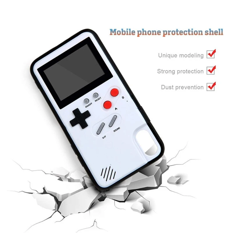 White Black screen display video console shell game phone smartphone cover retro game case for iphone