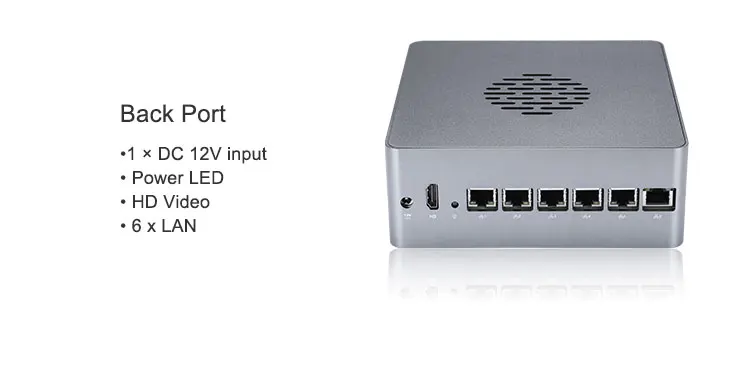 Qotom Mini PC Q600G6 with 6 Gigabit Ethernet NIC Support Intel 7th 6th Gen processor LGA1151 AES-NI for Router Firewall