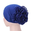 Custom Bandanas Chiffon Big Flower Cap Muslim Head Scarf Cap Wholesale