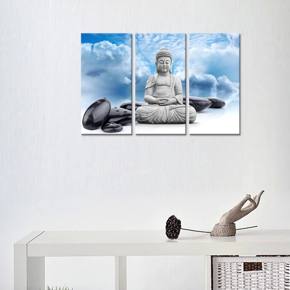 Toile D Art Mural Bouddha Rose Image En Pierre De Spa Bleu Ciel Tableau Tendu Sur Cadre En Bois Art D Impression Vente En Gros Buy Art Mural Decoratif De Bouddha Peinture A L Huile De Religion Art De Mur