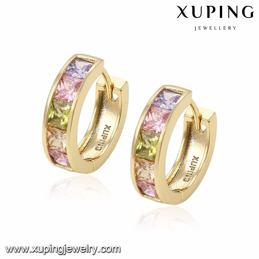 23267 xuping manufacturer women luxury accessories fashion gold jewelry wholesale 14k gold plated hoop earrings jewelry