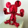 Chrome painting fiberglass Mickey Mouse statue for decoration