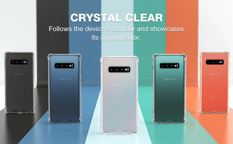 Shockproof S10 clear PC TPU phone case transparent phone cover for Samsung Galaxy S10