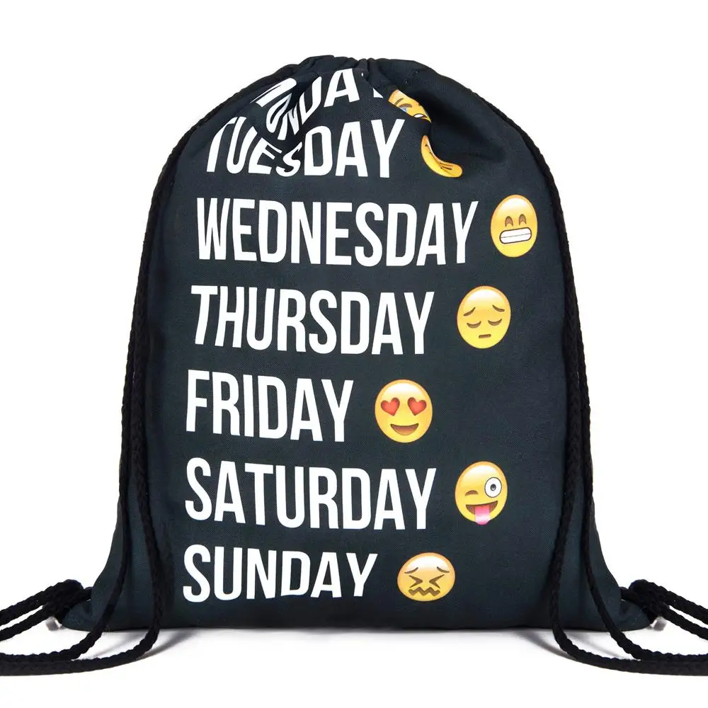 2015 new fashion backpack 3D printing travel softback man women harajuku drawstring bag mens backpacks