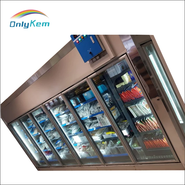 glass door walk in freezer for supermarket cold store