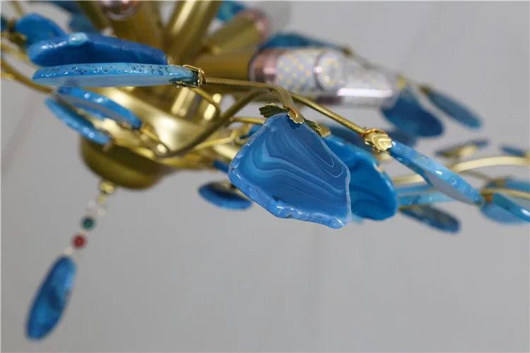 post modern factory price Restaurants Hotels agate commercial led luxury chandelier pendant lighting