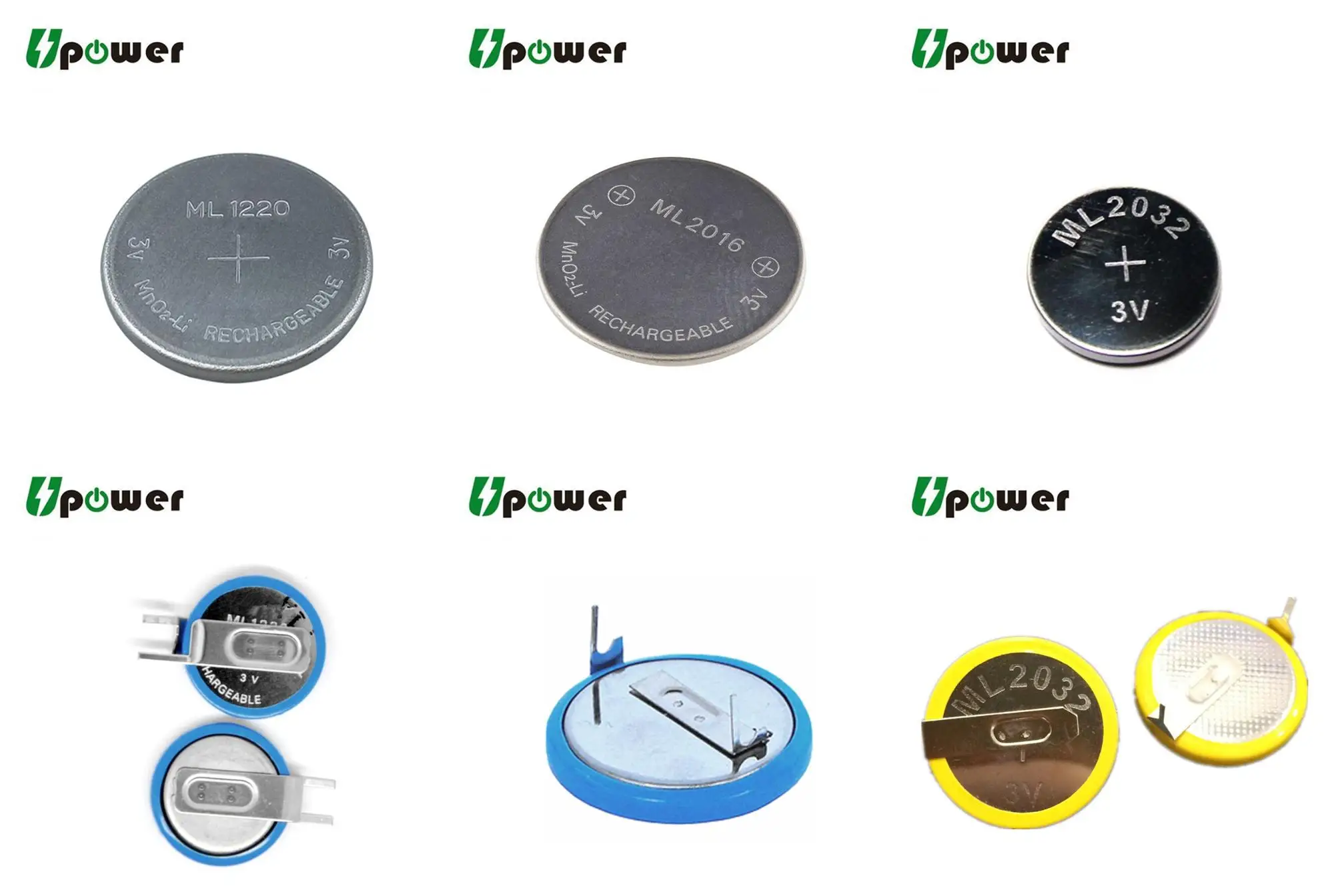3v Rechargeable Battery Ml2430 Button Cell Battery With Solder Tabs