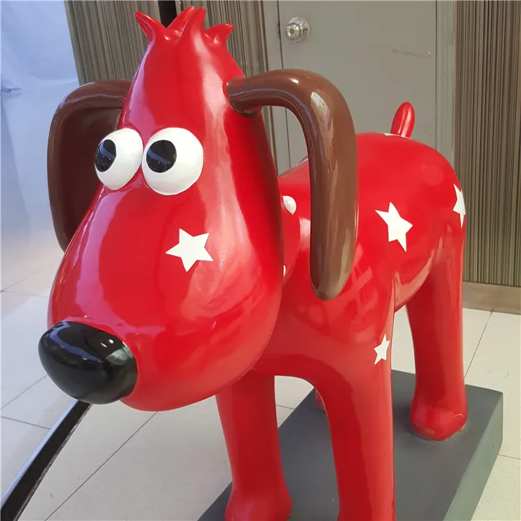 Shopping Mall Dekorative Innen Rot Hund Statue