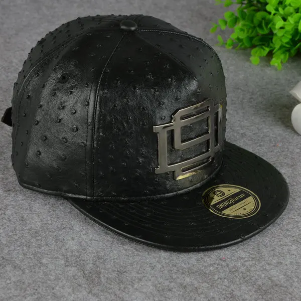 High Quality Black Leather Strap Snapback Hats Custom Logo Wholesale Buy Strap Snapback Hat