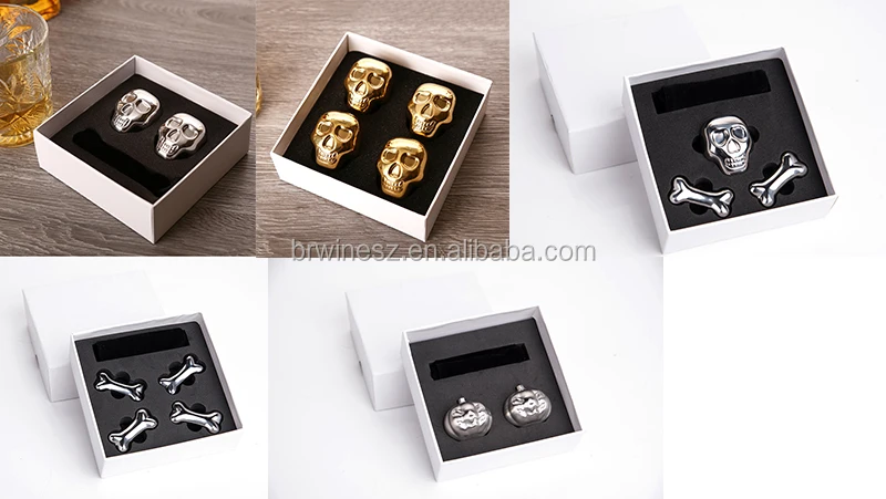 Stainless Steel Skull Ice Cubes