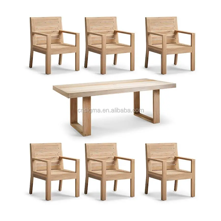 Outdoor Garten Möbel Terrasse Möbel Teak Holz Esstische Und Stühle Set