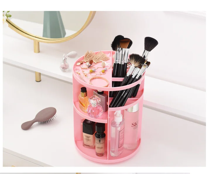 360 Rotating Makeup Organizer Diy Adjustable Makeup Carousel Spinning