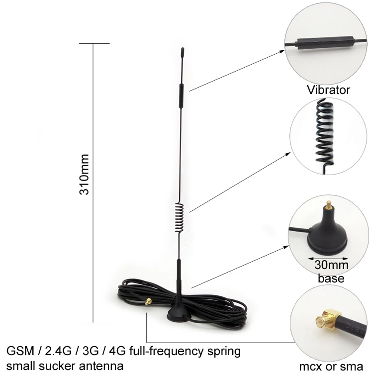 800-2700MHz 12 dbi Gsm Sucker Magnetic Mount Antenna With SMA RG58 Cable