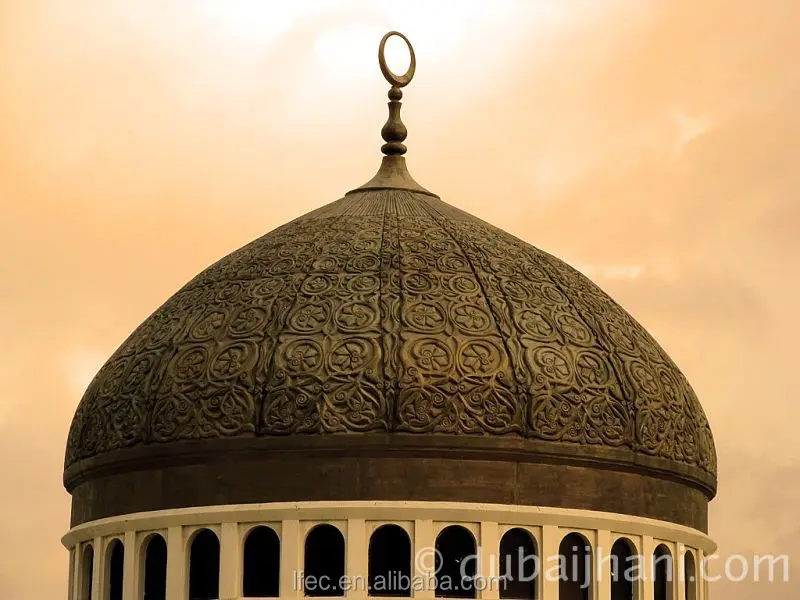 Beautiful Light Weight Steel Mosque Dome For Jerusalem Golden
