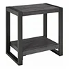 Modern Metal And Wood Side Table With Storage Shelf
