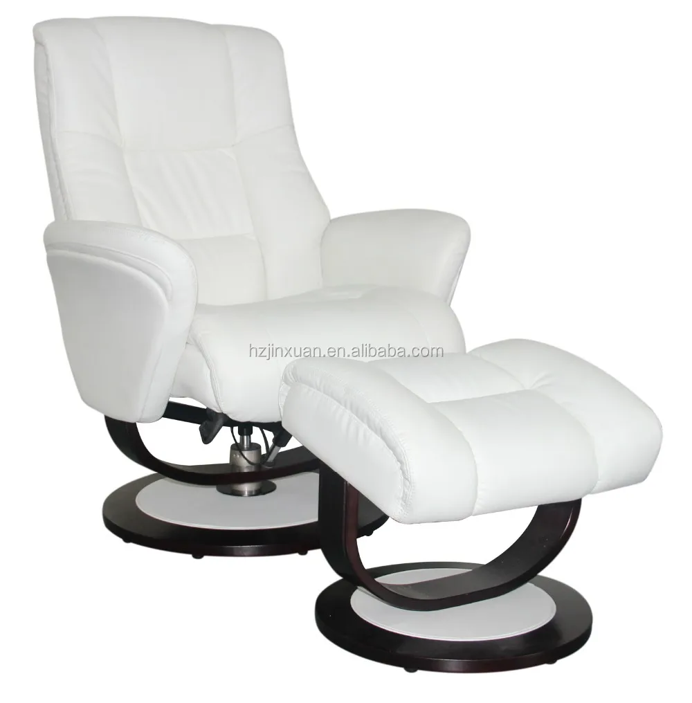 Canada Market Modern Soft Genuine White Leather Lounge Recliner Chair