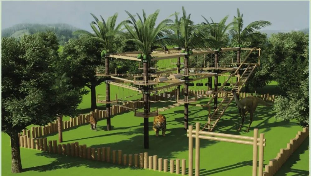 High Ropes Challenge Course Outdoor Adventure Equipment Challenge