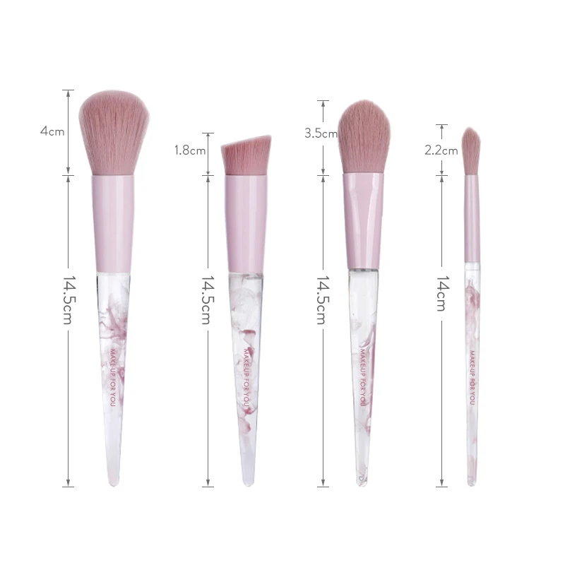 Smoky Acrylic Handle Makeup Brush Set