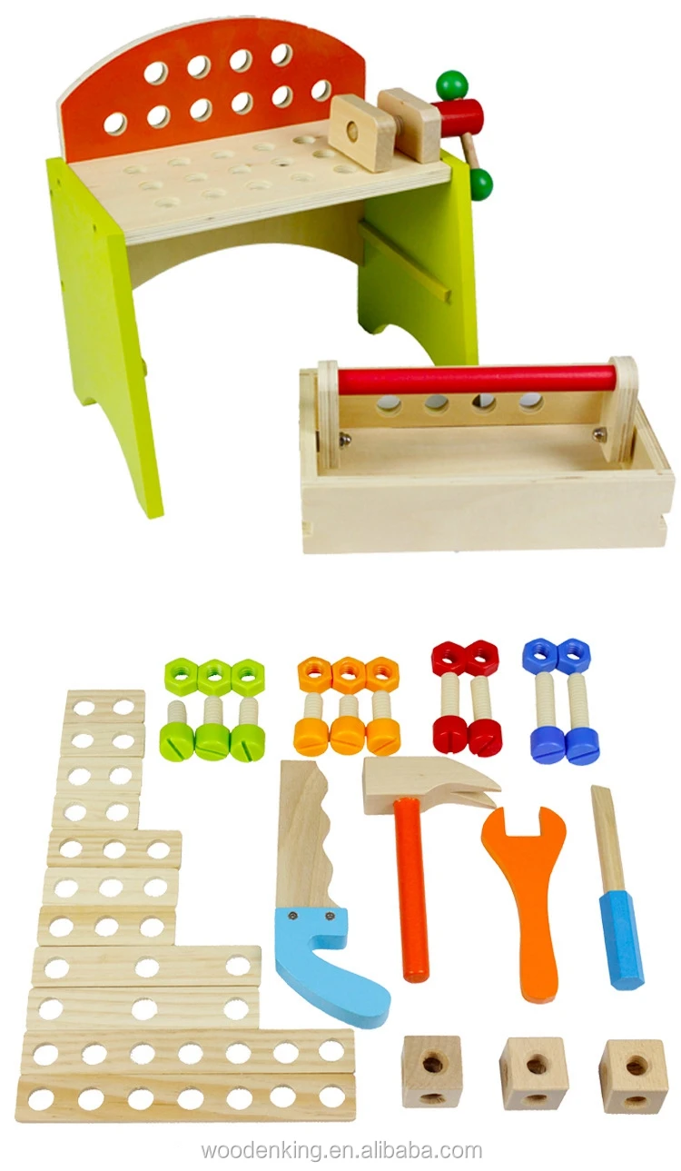 toy wooden tool kit