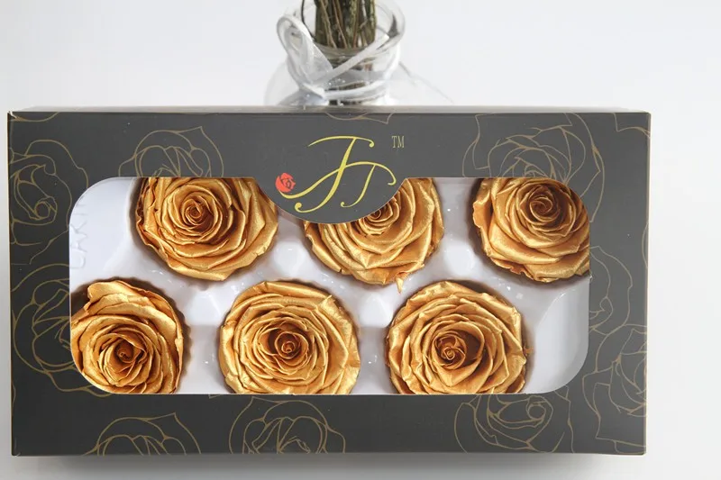 gold preserved roses