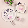 eco friendly western bamboo fiber dinnerware sets for dinner 5 pcs
