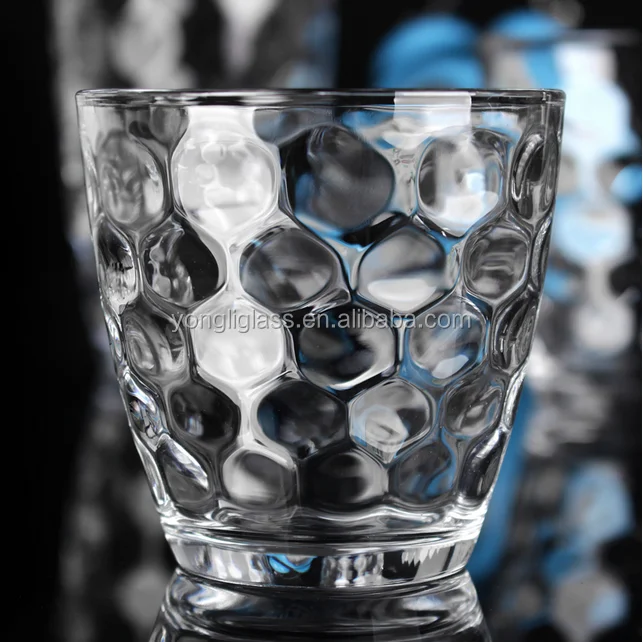 Hot sale new product wave point glass cup , old fashional whiskey glass