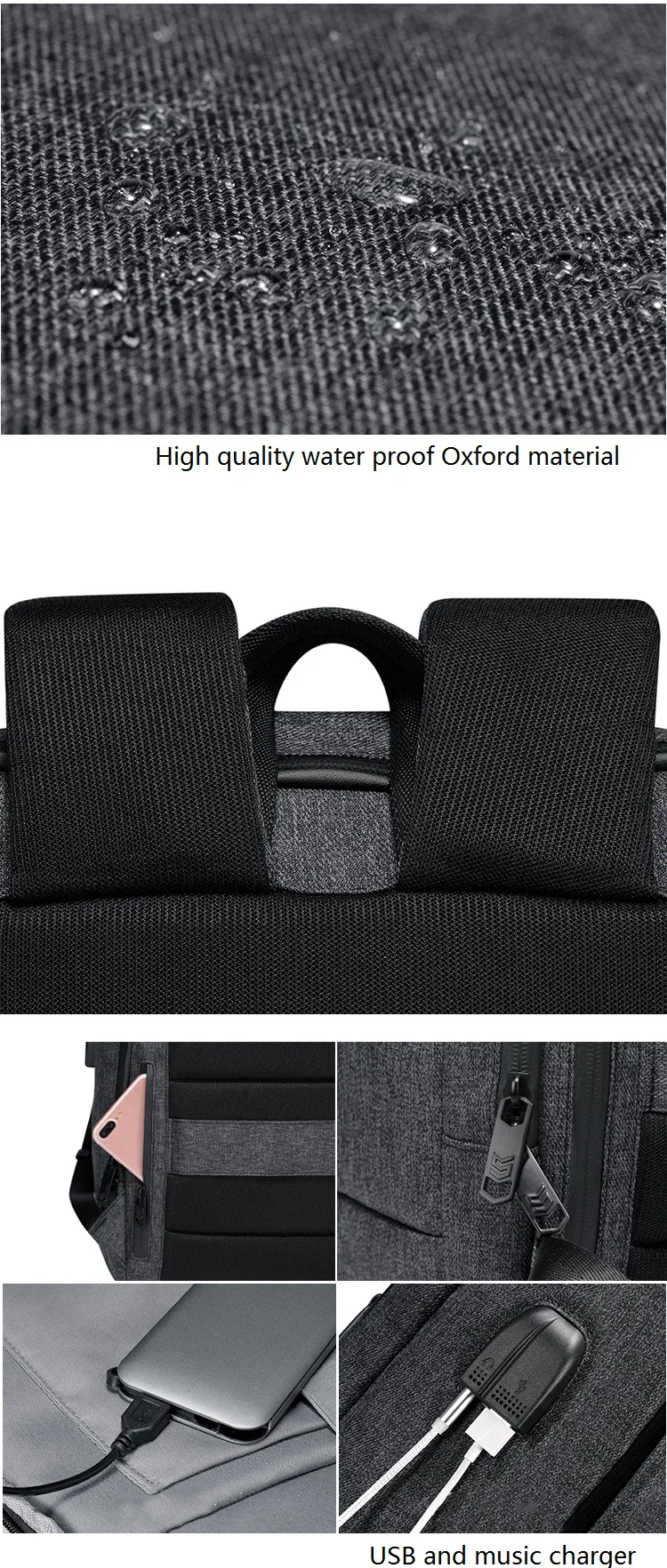 Designer Smart Anti-theft Water proof Men's Business Laptop Antitheft Backpack Back Pack Bagpack Bag with USB Charging Port