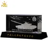 Customized Building Design Cheap 3D Laser Crystal Block With Green base For Military Souvenirs Gifts