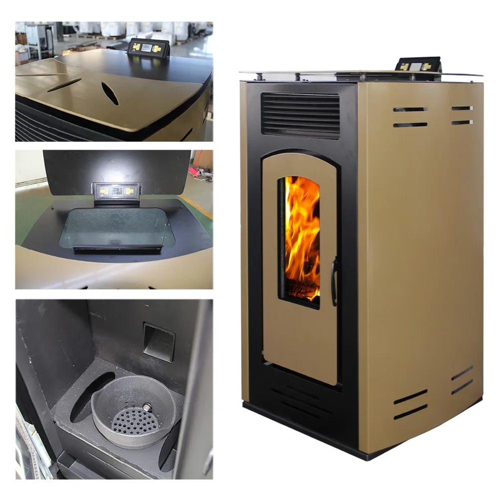 New Design Low Noise Hydro Pellet Stove With Auto Cleaning System Wmp07 Pellet Stove With