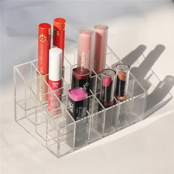 24 Slots Acrylic Counter Lipstick Holder,Mac Makeup Lip Balm Display