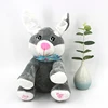 Custom stuffed animal toy electric soft christmas peek a boo singing rabbit musical plush toys pink electronic rabbit toy