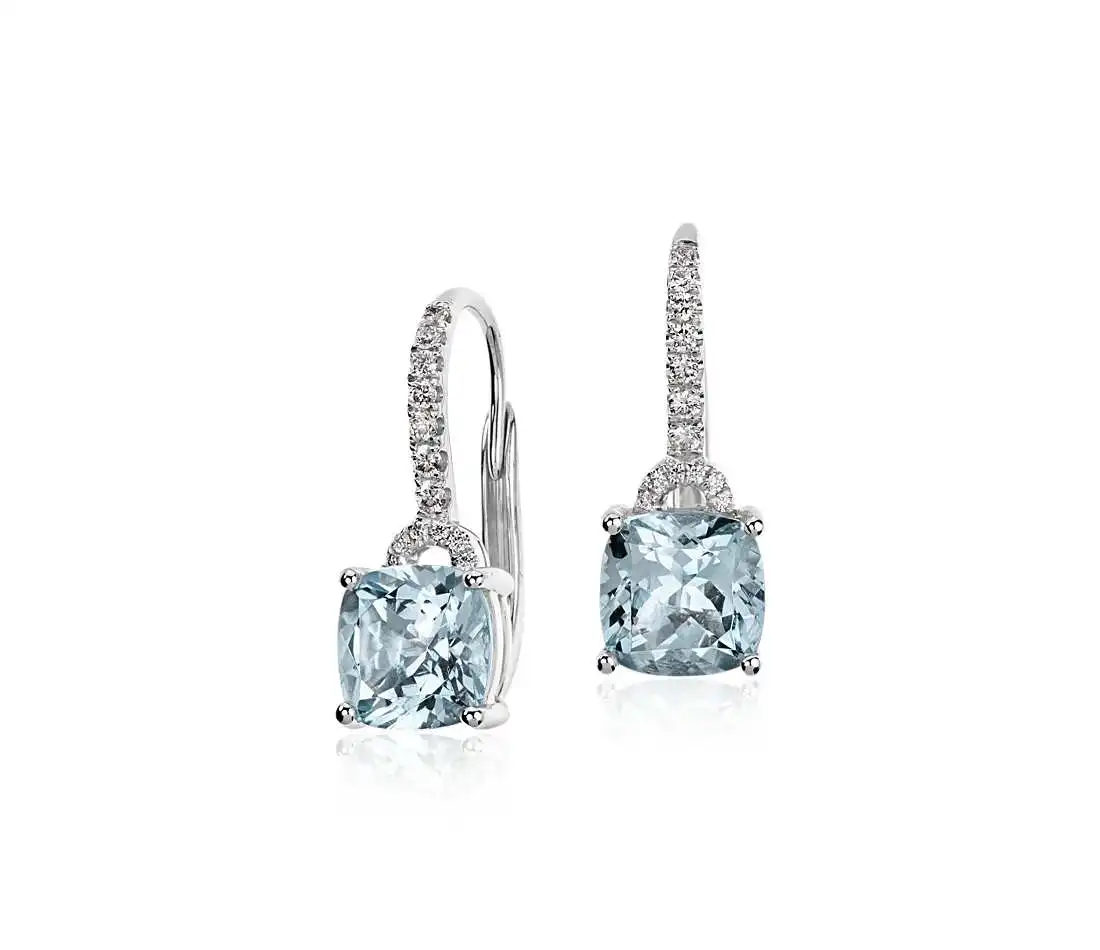 Серьги серебро 113023689 Aquamarine