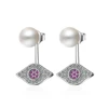 Latest Design Shape 925 Sterling Silver Close Eye Earring With Pearls