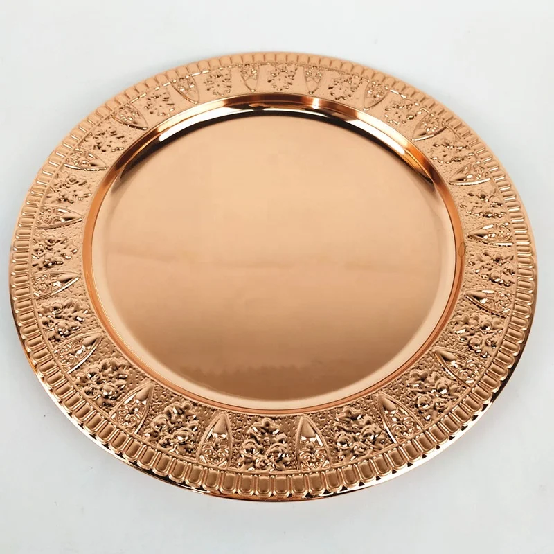 Amazon Wedding Decor Copper Hammered Rim 13 Inch Charger Plates/copper ...