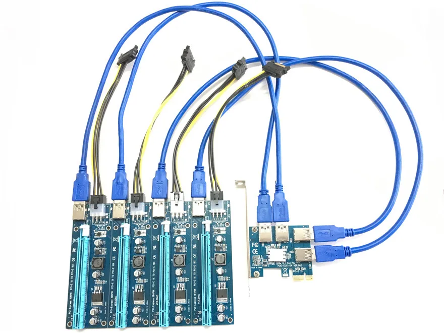 Rfvtgb Scheda di memoria PCIe da 1 a 4 PCI Express Riser Card ITX to esterno 4 slot PCI-E PCIe Port multiplier