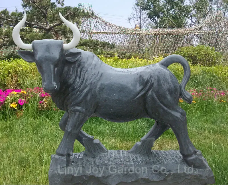 Garden Decoration Granite Stone Bull Sculpture Life Size Bull Statue