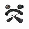Extension trailer curl cable,Trailer plug with spring cable,tractor trailer cable