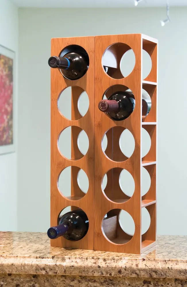 2015 New Ecofriendly Natural Bamboo 6 Bottle Each Tier Wine Rack Hot